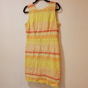 Ann Taylor lace, sorbet colored sheath dress - sz 8